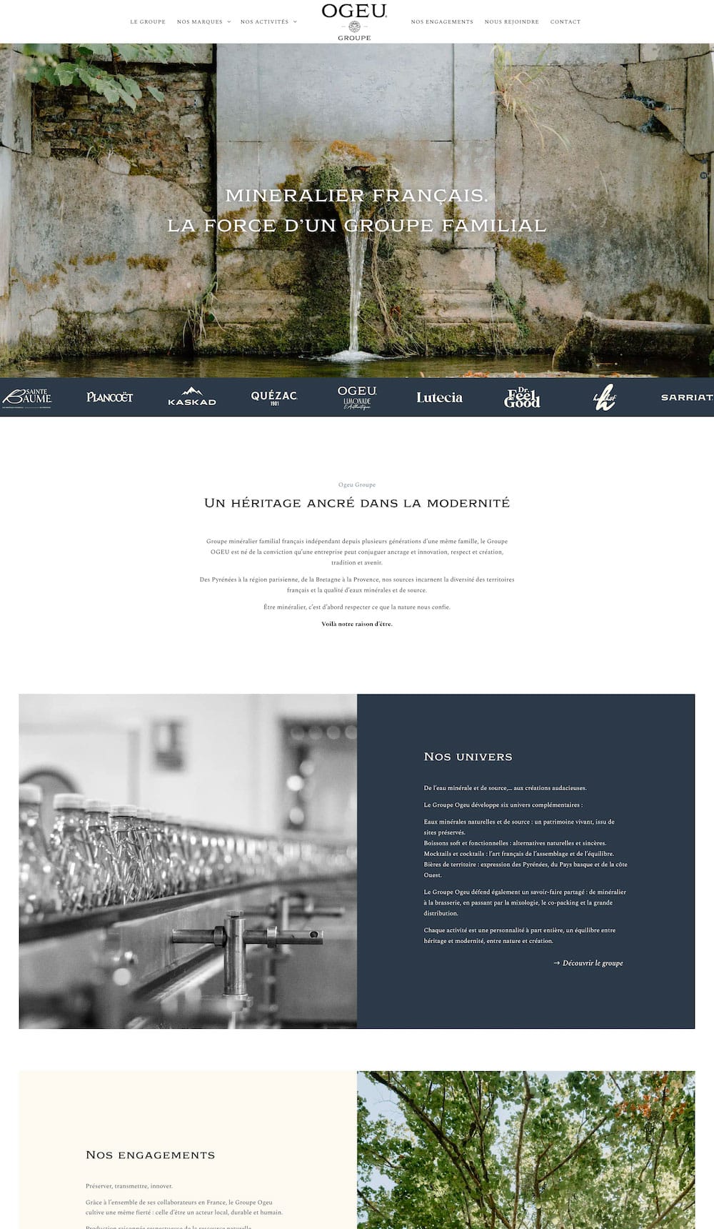 Site internet Ogeu Groupe réalisé par Gaetan Saint Georges